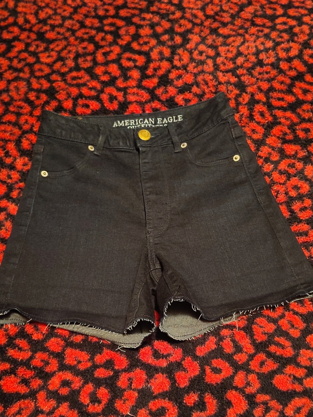 American Eagle Outfitters Black High-Rise Jean Shorts